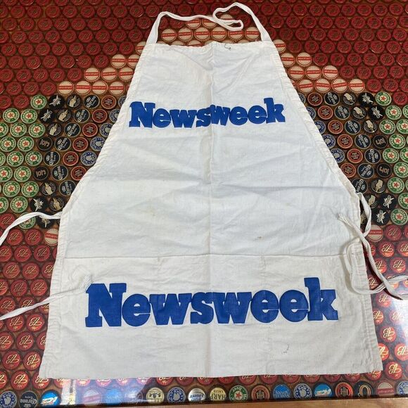 NEWSWEEK MAGAZINE TOOLS APRON VINTAGE CANVAS Stained Workwear - Picture 1 of 5